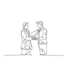 Single Continuous Line Drawing Of Businessmen