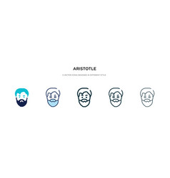 Aristotle Icon In Different Style Two Colored