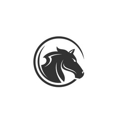 Black horse head logo design isolated on white Vector Image