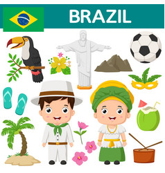 Cartoon Brazilian Couple Wearing Traditional