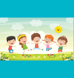 Children having fun together Royalty Free Vector Image