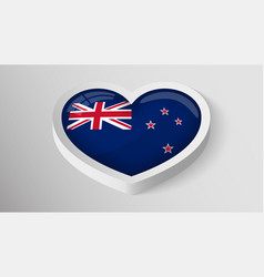 Eps10 Patriotic Heart With Flag Of Newzealand