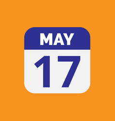 May 17 Calendar Date Icon Stock