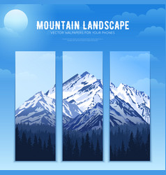 Mountains Landscape Design Concept Banners