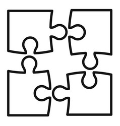 Step Puzzle Icon Outline Style