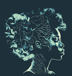 Black Woman Silhouette From Side View