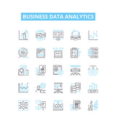 Business Data Analytics Line Icons Set