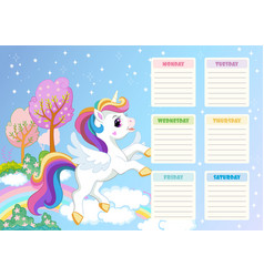 Cute Unicorn Printable Weekly Planner