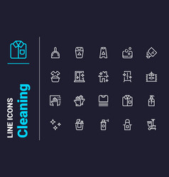 Equipment For Cleaning Home Space Icons Set