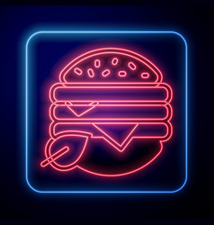 Glowing Neon Vegan Food Diet Icon Isolated On