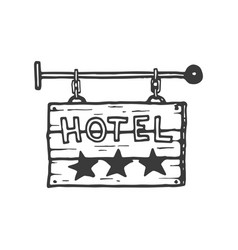 Hotel Sign Drawing Hotel Name Handdrawn