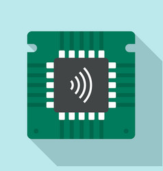 Nfc Chip Icon Flat Style