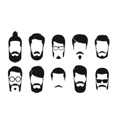 Bearded Man Head Hipster Dapper Male Portraits