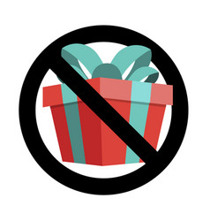 No Present Icon Flat Sign Banner To Birthday Event