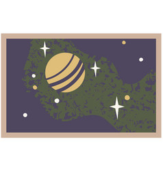 Postcard With Planet And Starry Sky Postal Card