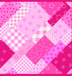 Textille Patchwork Pattern Pink In Barbie