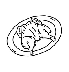 Ayam Goreng Icon Doodle Hand Drawn Or Outline