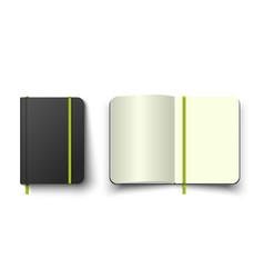 Black Notebook Realistic Top View Of Booklet