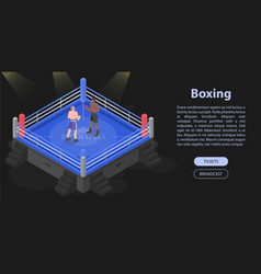 Boxing Fight Concept Banner Isometric Style