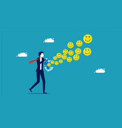 Optimistic Businessman Smiley Face Icon Floats