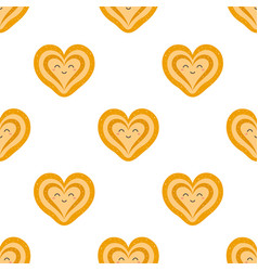 Seamless Pattern With Bun In Shape Of Heart