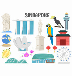 Set Of Singapore Famous Landmarks