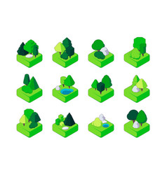 Isometric Forest Trees And Bushes Environment