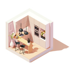 Isometric Small Kitchen Room