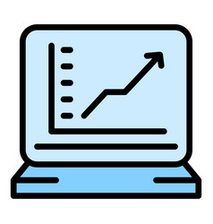 Laptop Trader Icon Flat