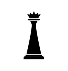 Queen Chess Piece Icon Silhouette Design Template