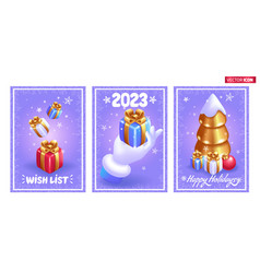 Realistic 3d Isometric Christmas Set