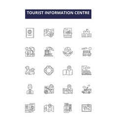 Tourist Information Centre Line Icons