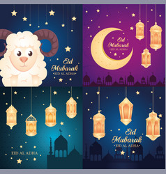 Cards Eid Al Adha Mubarak Happy Sacrifice Feast