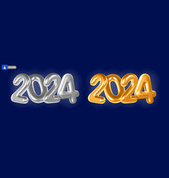 New Year 2024 3d Metal Numbers