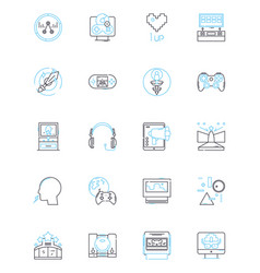 Sound And Visual Sector Linear Icons Set