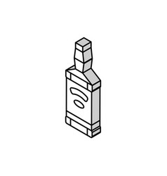 Whiskey Glass Bottle Isometric Icon