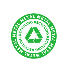 Recycling Metal Green Circle Badge With Mobius