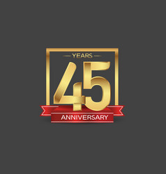 45 Years Anniversary Logo Style With Golden