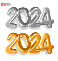 New Year 2024 3d Metal Numbers