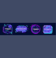 Set Of Futuristic It Badges