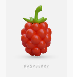 Vertical Poster With 3d Single Red Raspberry