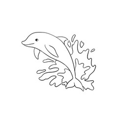 Dolphin Isolated Coloring Page For Kids