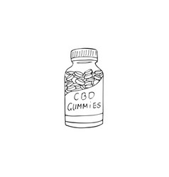 Hand Drawn Cannabis Gummies Package Cbd Gummies