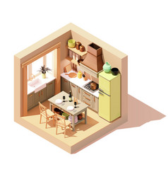 Isometric Rustic Kitchen Room