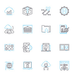 Virtual Platform Linear Icons Set Virtuality