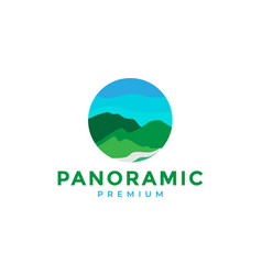 Fresh Panoramic Hill Forest River Abstract Logo