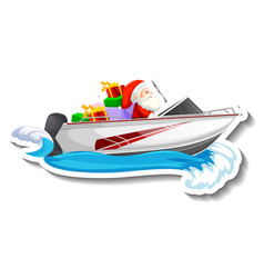 Santa Claus Driving A Speedboat