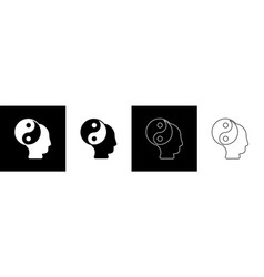 Set Yin Yang Symbol Of Harmony And Balance Icon