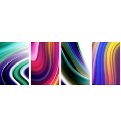 Liquid Color Waves Poster Set For Wallpaper