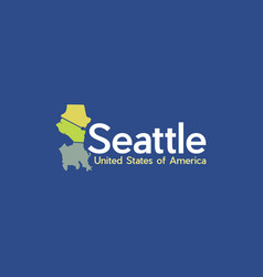 Map Of Seattle City Modern Simple Logo